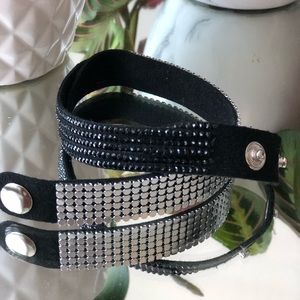 Black suede wrap bracelet
